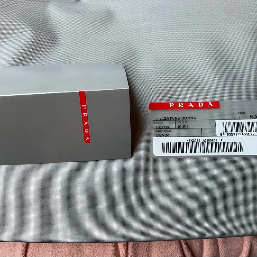 Prada Denim Wedge Slides, Size 36.5 - Picture 8 of 10